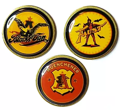 Set Of 3 Anheuser-Busch Black &Tan Faust Muenchener Beer USA Hat Lapel Pin • $23.95