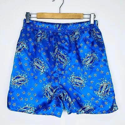 Millennium 2000 Satin Boxer Shorts Mens Size M Blue Sleep Pyjamas Vintage Y2K • $29.95