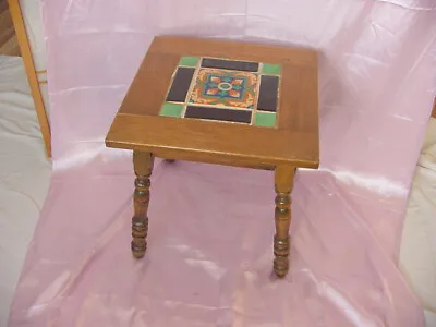 Antique Calif Tile Top Mission Arts Crafts Vintage Side Table Monterey Catalina • $335