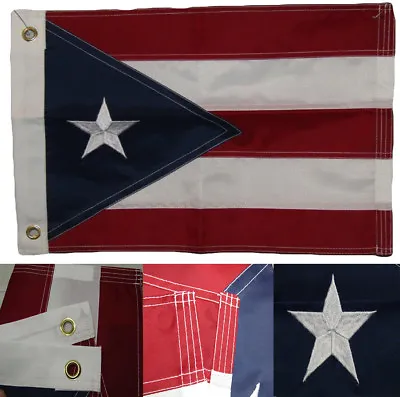 $24.88 • Buy 12x18 Embroidered Sewn Puerto Rico Country PR 220D Nylon Flag 12 X18  Grommets 