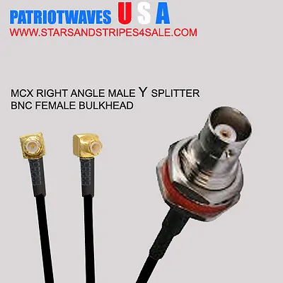 $7.49 • Buy 2x MCX Male To BNC Female Bulkhead O-ring Splitter Y Cable (6  - Coaxial RG174)