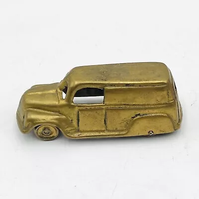 Vintage Brass Delivery Truck Van With Moving Wheels Small / Heavy • $14.99