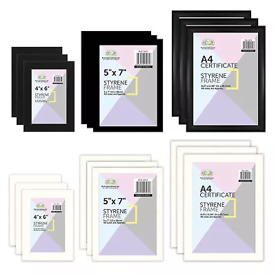 [Set Of 3] Photo Picture Frame 4 X6 /5 X7 /A4 Certificate Frames Styrene Wall • £7.89