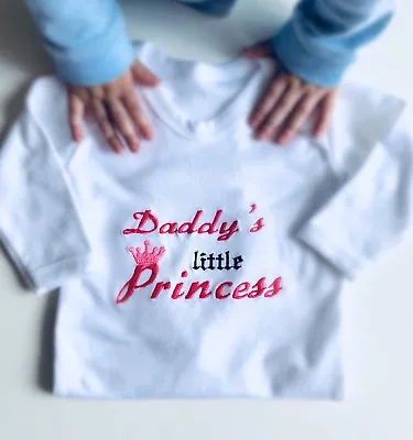 Personalised Daddy's Little Princess Baby Grow Bodysuit Embroidered Newborngift • £9.99