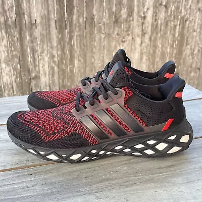 Adidas UltraBoost Web DNA Men 11 Black Red Sneakers GY8091 Lace Up Running Shoes • $69.99