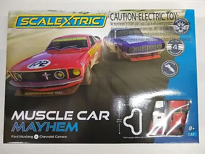 Scalextric C1449 1/32 Scale Muscle Car Mayhem Slot Car Set • $179.99