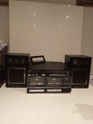 Sanyo W10 Stereo Twin Cassette Midi System With Speakers - Tested & Working - • £70