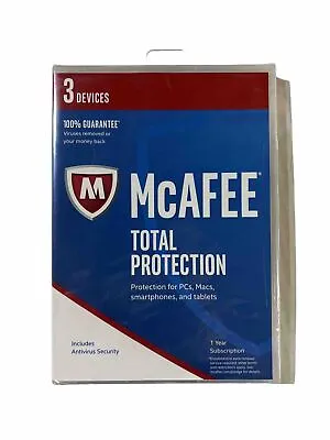 BRAND NEW  McAFEE Antivirus Total Protection 2017 (3 Devices) Factory Sealed Pkg • $25