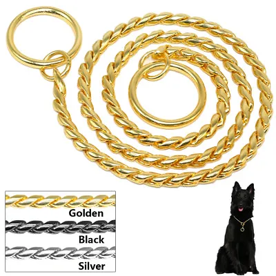 £5.99 • Buy Dog Choke Chain Check Collar Metal Steel Slip Obedience Training Choker Necklace
