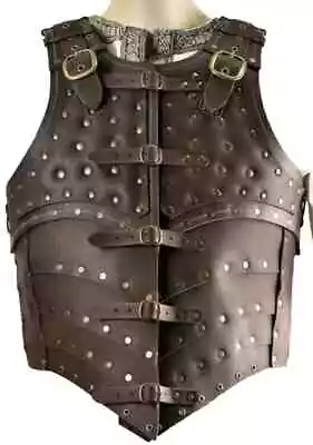 Medieval War Leather Vest - Leather Armor For LARP And Cosplay Brown  FOR GIFT • $189.99