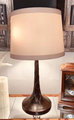 Cast Metal Double Bulb Table Pull Chain Table Lamp - Clean Lines • $55.88