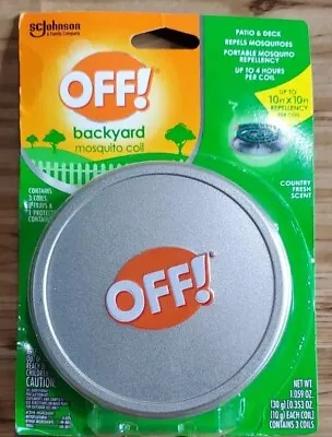 OFF! Backyard Mosquito Coil Up To 4 Hours Per Coil Country Fresh Scented PKG DMG • $17.99
