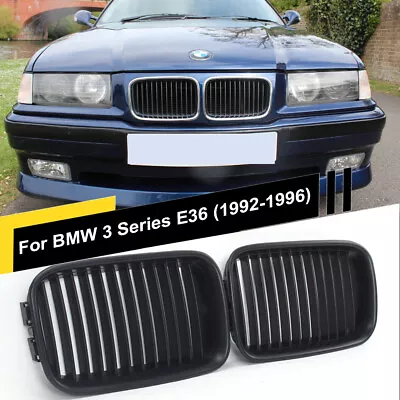 Front Kidney Grill Grille For BMW 3 Series E36 M3 Facelift Matte Black 1992-1996 • $25.99