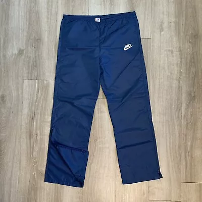 Vintage Nike Swishy Track Lightweight Run Gym Pants Mens Medium Blue 70s 80s USA • $30