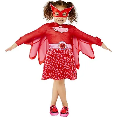 £18.99 • Buy Girls PJ Masks Pink Owlette Fancy Costume Dress Cape + Mask Superhero