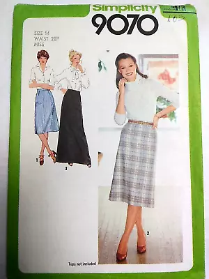 Skirt Straight Pencil Long Maxi 14 Simplicity 9070 Sewing Pattern UC VTG • $10.19