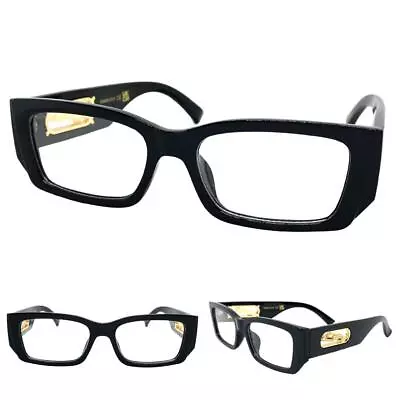 Mens Classic Elegant Modern Retro Style Clear Lens EYE GLASSES Thick Black Frame • $14.99