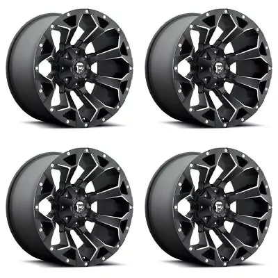 Set 4 Fuel D546 Assault 18x9 8x6.5 Matte Black Milled Wheels 18  1mm Truck Rims • $1504