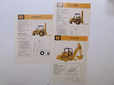 John Deere 380 480-B Forklifts & 9250-A 9300 9550 Backhoes Sales Information • $35