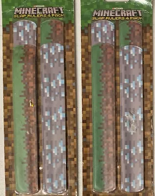 Minecraft Slap Rulers Bracelets 4-Pack Mojang Lot Of 2 Packs 8 Rulers New • $13