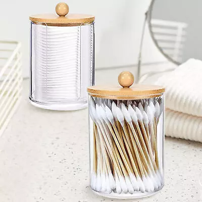 2pcs Q Tip Holder Cotton Swabs Dispenser Clear Holder Makeup Cotton Pads Holder • $24.99