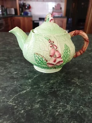 Carlton Ware - Green Foxglove Tea Pot • $230