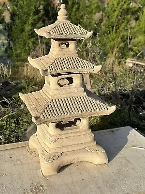 Three Tier Japanese Pagoda Stone Garden Ornament • £180