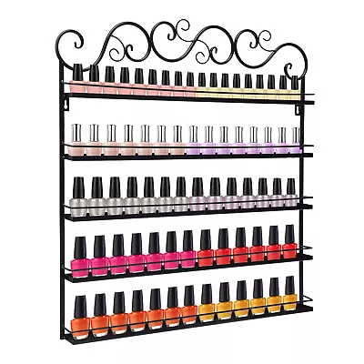 Nail Polish Rack Wall Mounted Display Organizer Holder Stand Metal 5 Tier SALE • $34