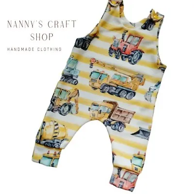 Handmade Romper 0-3 Months. Digger Romper.  Tractor Romper. Baby Boy • £13