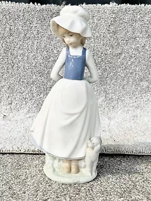 Vintage Nao By Llandro Figurine Young Girl With Puppy Ornament • £9.99