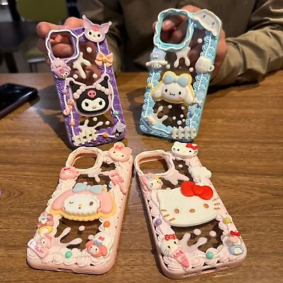 For IPhone 15 ProMax Phone Case Stereoscopic Kuromi Hello Kitty Protection Cover • $20.89
