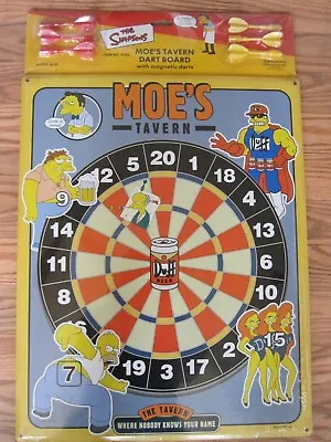 The Simpsons Moe's Official Metal Tavern Sign Dart Board 19x15 Rockette 2002 • $49.95
