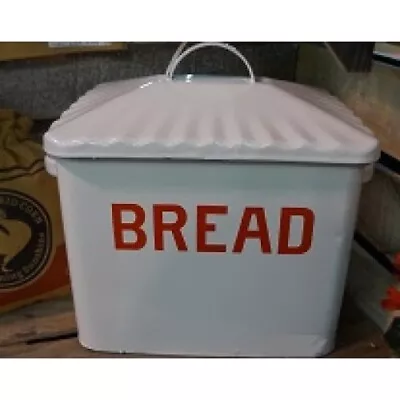 NEW Primitive Farmhouse Vintage Retro RED ENAMEL BREAD BOX Enamel Container • $42.99