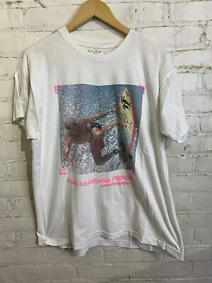 Vintage 70s 80s Surf T-shirt XXL Thrashed Grunge California Flights Midwest Airl • $18