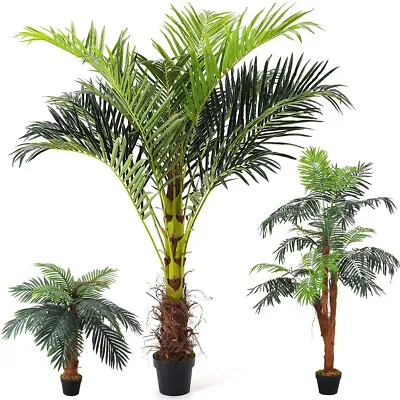 Large Artificial Palm Tree In Pot Fake Tropical Plant Outdoor Garden Home Office • £34.95