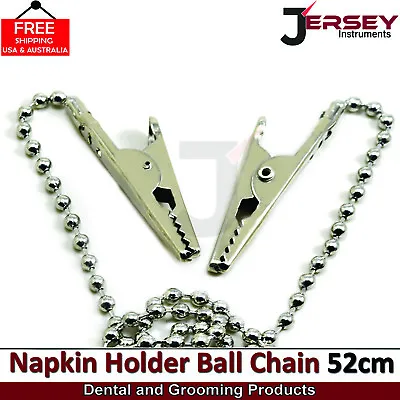 $5.49 • Buy BEADEN® Dental Bib Clips Napkin Holder Chain With Metal Ball Dental Orthodontics