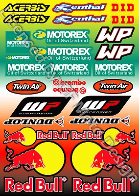 KTM WP Motorex Dunlop Sponsor 31 Sticker Sheet Laminated EXC EX 45 • $19.74