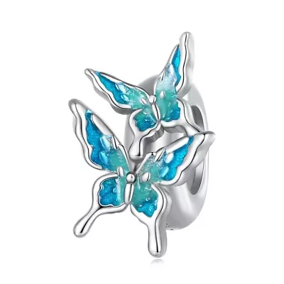 Butterfly Spacer Charm Bead Turquoise Stopper Genuine 925 Sterling Silver 💖 • £16.95