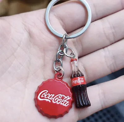 Coca Cola Coke Bottle Keyring Figure Fizzy Drink Keychain Bottle Cap • £5.99