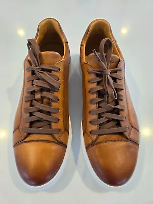 Magnanni Men's Costa Lo Lace Up Leather Low-Top Sneakers Brown Size 12M • $89