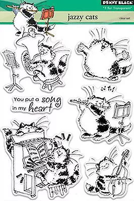 Jazzy Musical CAT Cats Clear Unmounted Rubber Stamp Set PENNY BLACK- NEW 30-333 • $21.65