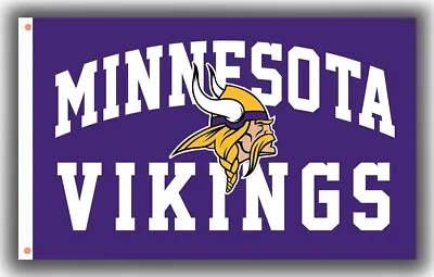 Minnesota Vikings 3x5 Ft Flag Banner NFL Football Free Shipping • $13.47