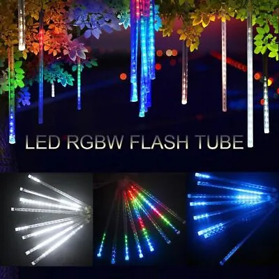 144/384 LED Lights Meteor Shower Rain 8 Tube Tree Outdoor Light Lamp Xmas Decor • $11.95