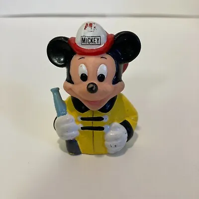 Vintage Mickey Mouse Firefighter Figure Disney Applause Rubber Figurine • $5.85