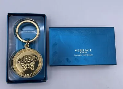 Versace Eros Keychain With Orig. Box Made In Italy Gold Tone • $73.95