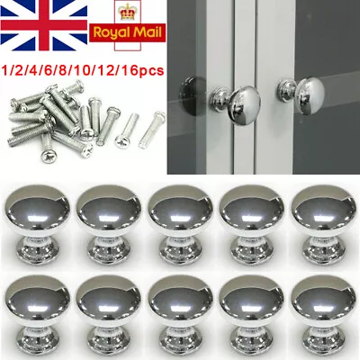 NEW Polished Chrome Stainless Door Knobs Cupboard Drawer Cabinet Handles Kitchen • £5.99