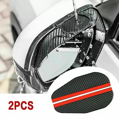 Carbon Fiber Black Rear View Mirror Rain Visor Guard For Vehicle Car Accessories • $8.66