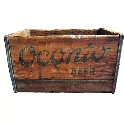 Vintage Oconto Beer Wood Case Crate Advertising Brewery Alcohol Rare Wisconsin  • $69.99