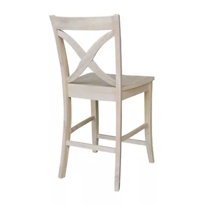 Vineyard Solid Wood Counter Height Stool In Unfinished - 24  Seat Height • $153.99