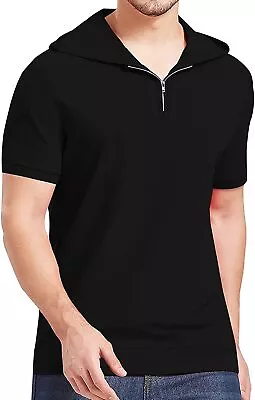 Gnvviwl Men's Fashion Athletic Hoodies Short Sleeve Quarter-Zip Pullover Casual  • $29.98